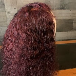 Human Hair Deep Wave Wig FRONTAL BURGUNDY